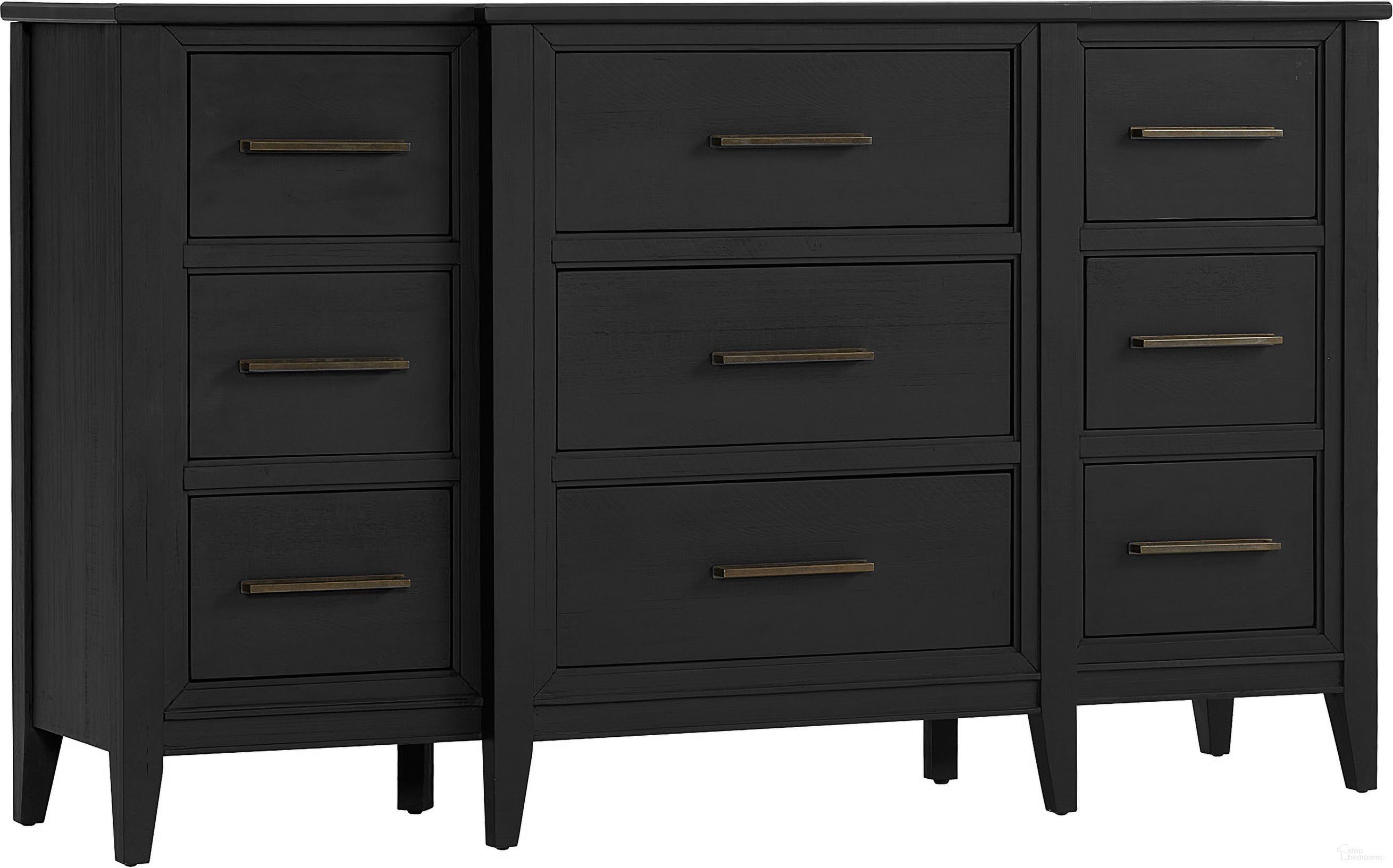 The appearance of Camden Dresser In Domino designed by Aspenhome in the transitional interior design. This domino piece of furniture  was selected by 1StopBedrooms from Camden Collection to add a touch of cosiness and style into your home. Sku: I631-454. Material: Wood.