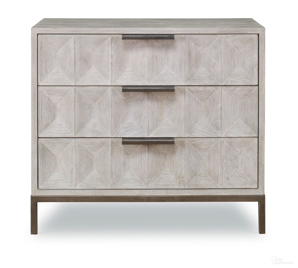 The appearance of Camden Elliott 3 Drawer Chest In Rustic White designed by Century Furniture in the transitional interior design. This rustic white piece of furniture  was selected by 1StopBedrooms from Camden Collection to add a touch of cosiness and style into your home. Sku: B2W-705. Material: Oak Veneer.