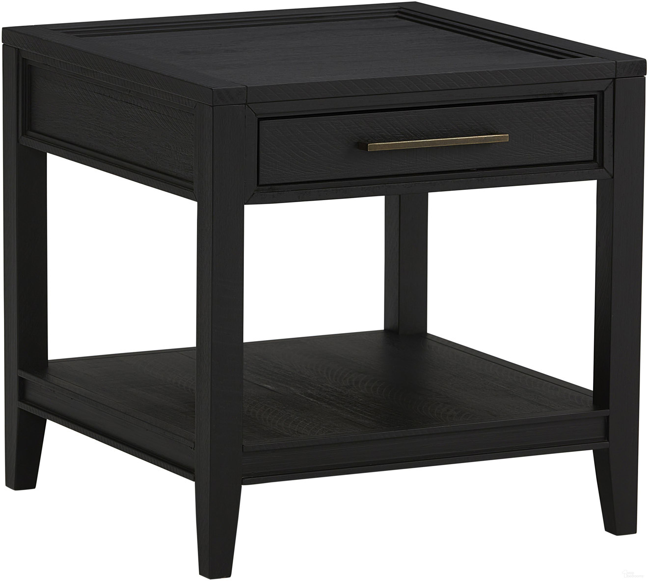 The appearance of Camden End Table In Domino designed by Aspenhome in the transitional interior design. This domino piece of furniture  was selected by 1StopBedrooms from Camden Collection to add a touch of cosiness and style into your home. Sku: I631-9140. Material: Wood.