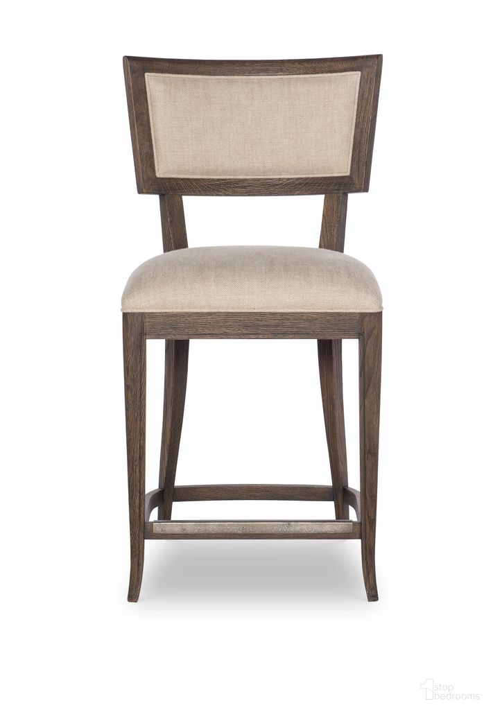 The appearance of Camden Liam Counter Stool In Rustic Brown designed by Century Furniture in the transitional interior design. This rustic brown piece of furniture was selected by 1StopBedrooms from Camden Collection to add a touch of cosiness and style into your home. Sku: B2H-551C. Material: Upholstery.