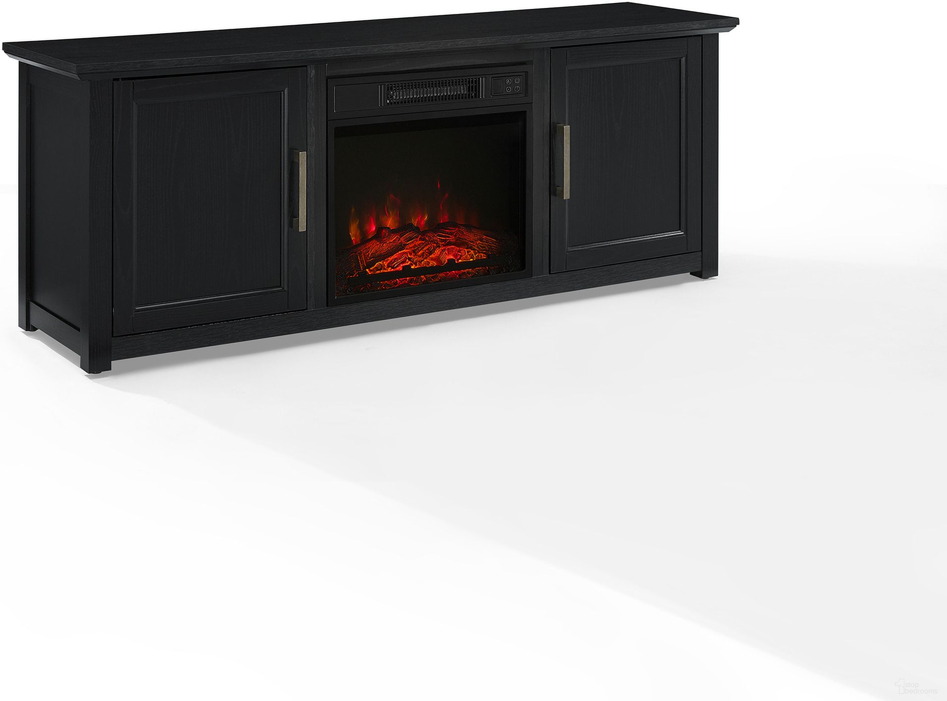 Camden Low Profile Fireplace TV Stand For 65+ Inch TVs In Black