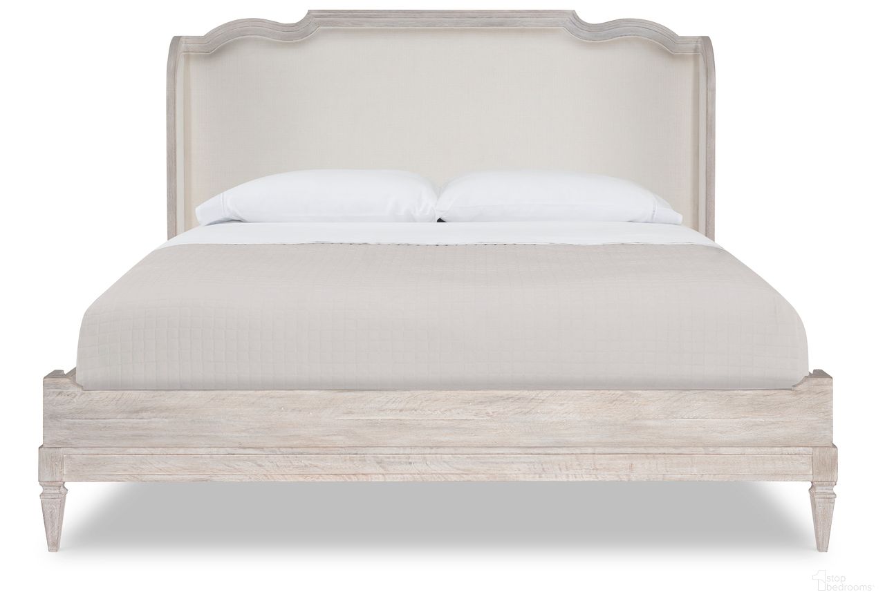 The appearance of Camden Nichole King Bed In Rustic White designed by Century Furniture in the transitional interior design. This rustic white piece of furniture was selected by 1StopBedrooms from Camden Collection to add a touch of cosiness and style into your home. Sku: B2W-146. Bed Size: King. Material: Upholstery. Bed Type: Upholstered Bed.
