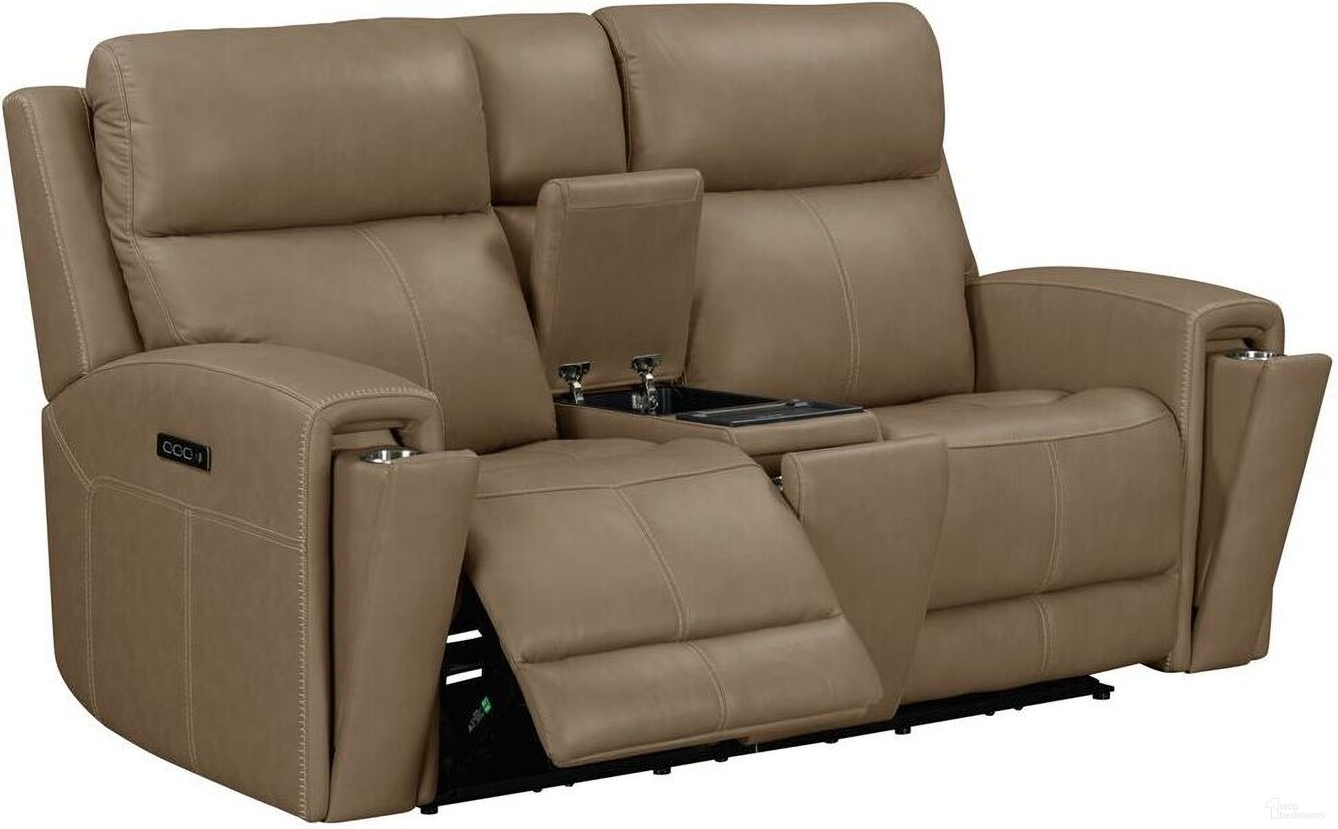 The appearance of Camden Loveseat with Console P3 and ZW In Aline Toast designed by Liberty in the transitional interior design. This aline toast piece of furniture  was selected by 1StopBedrooms from Camden Collection to add a touch of cosiness and style into your home. Sku: 7021TO-23P. Material: Solid Hardwood.