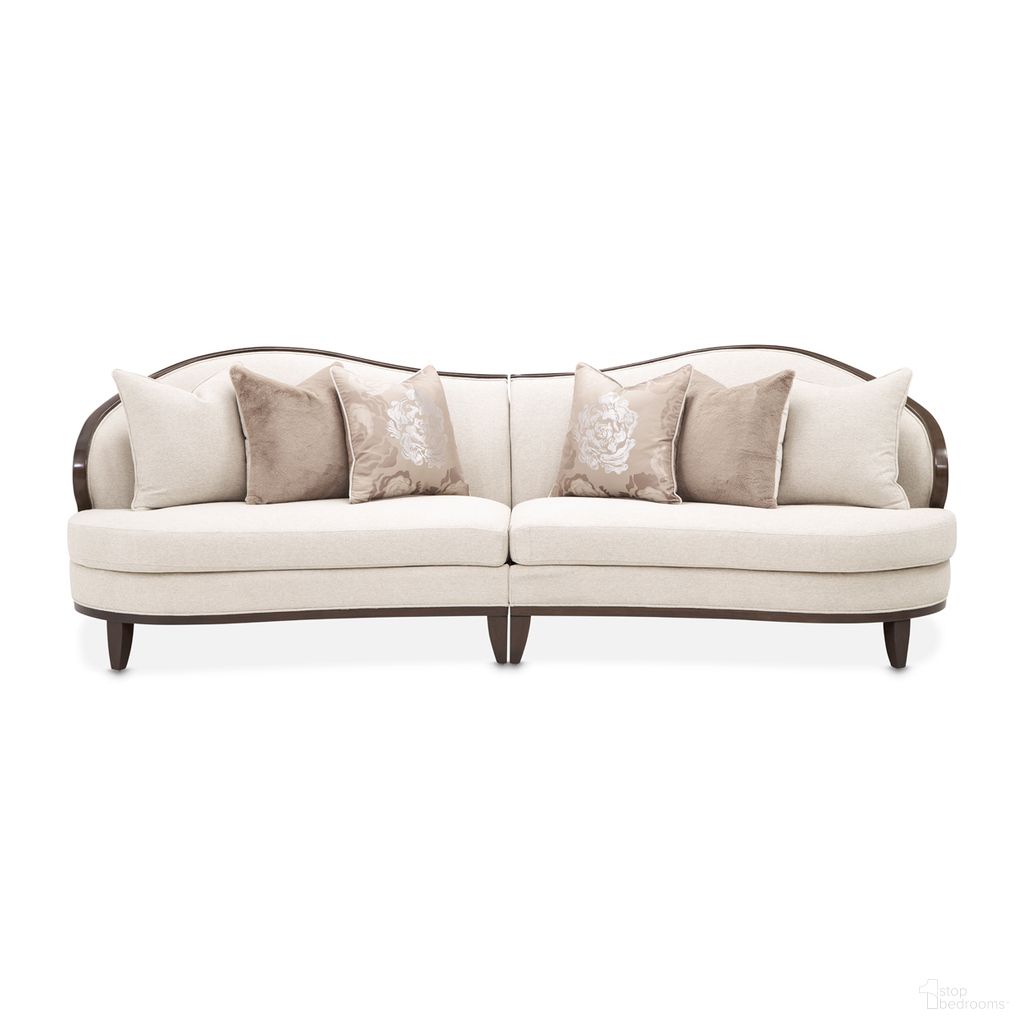 Camellia Field 2-Piece Chenille Sofa In Linen and Warm Pecan