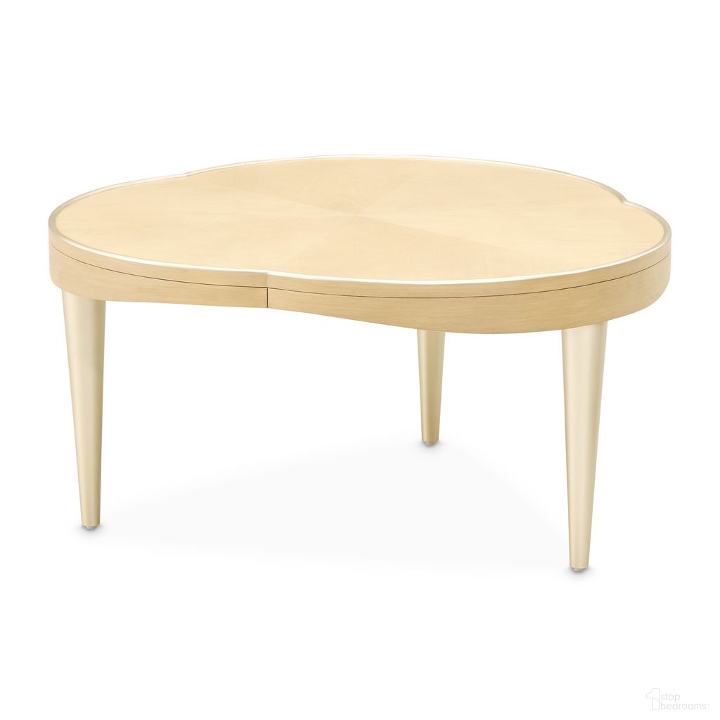 The appearance of Camellia Field Cocktail Table In Caramel designed by Michael Amini in the modern / contemporary interior design. This caramel piece of furniture was selected by 1StopBedrooms from Camellia Field Collection to add a touch of cosiness and style into your home. Sku: N9090204-134. Material: Poplar.
