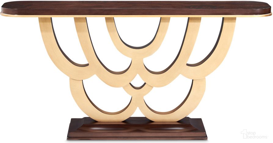 Camellia Field Console Table In Warm Pecan