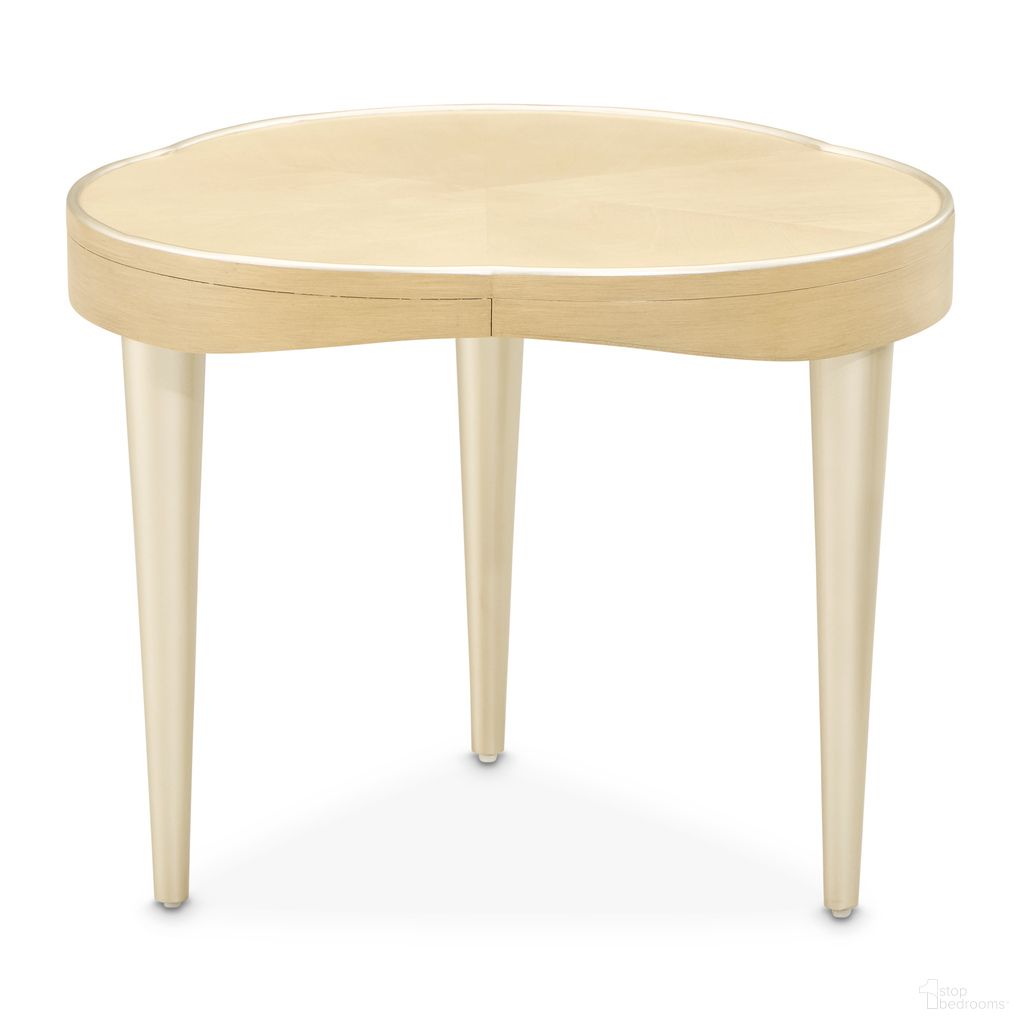 The appearance of Camellia Field End Table In Caramel designed by Michael Amini in the modern / contemporary interior design. This caramel piece of furniture was selected by 1StopBedrooms from Camellia Field Collection to add a touch of cosiness and style into your home. Sku: N9090205-134. Material: Poplar.