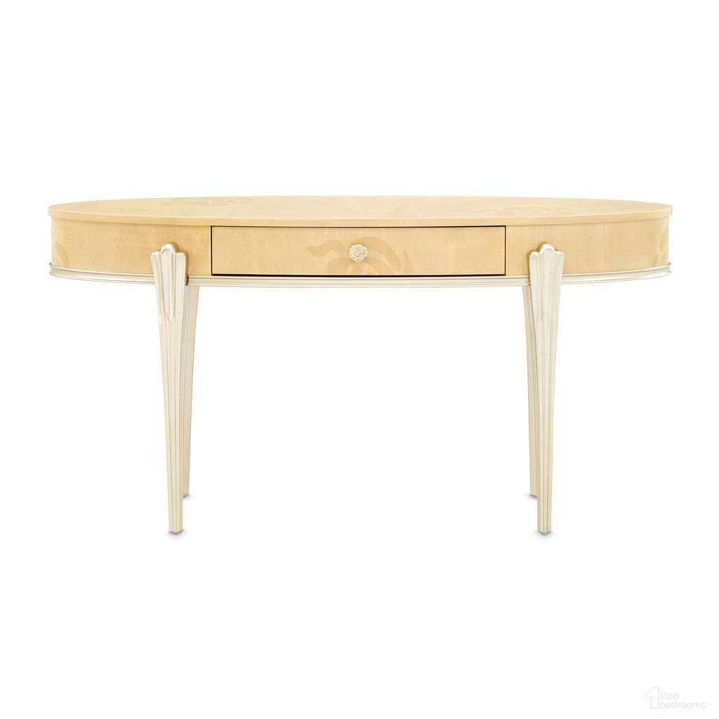 The appearance of Camellia Field Vanity Desk In Caramel designed by Michael Amini in the modern / contemporary interior design. This caramel piece of furniture was selected by 1StopBedrooms from Camellia Field Collection to add a touch of cosiness and style into your home. Sku: N9090058-134. Material: Poplar.