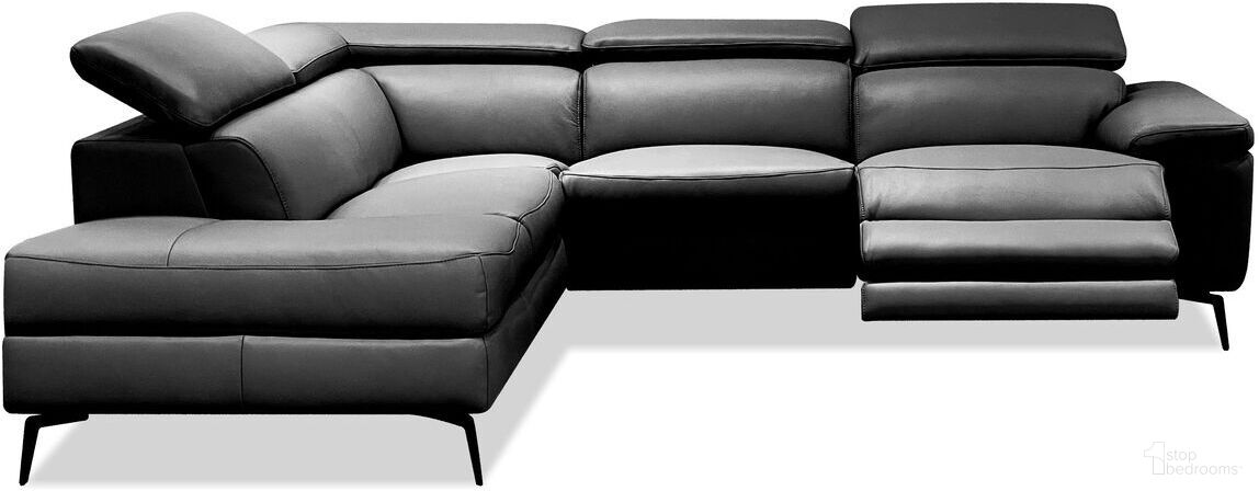 The appearance of Camello Lsf Chaise Sectional with Electric Recliner and Adjustable Headrest Mechanism/Black Powder Coated Legs In Black designed by Mobital in the modern / contemporary interior design. This black piece of furniture was selected by 1StopBedrooms from Camello Collection to add a touch of cosiness and style into your home. Sku: LSF-CAME-BLAC-PCBRE. Material: Polyester.