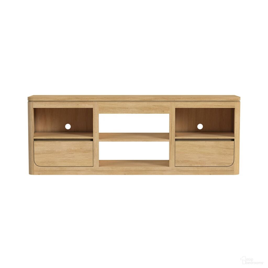 Camelot 71 Inch TV Console without Fireplace Insert In Natural