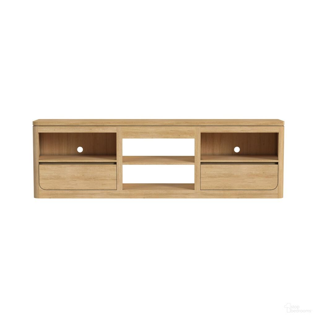 Camelot 82 Inch TV Console without Fireplace Insert In Natural