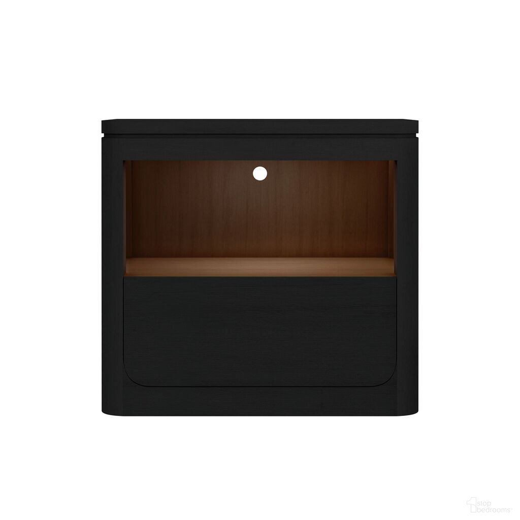 The appearance of Camelot Nightstand with USB and LED In Black designed by Picket House in the modern / contemporary interior design. This black piece of furniture  was selected by 1StopBedrooms from Camelot Collection to add a touch of cosiness and style into your home. Sku: B-16860-8-NS. Material: Paper.