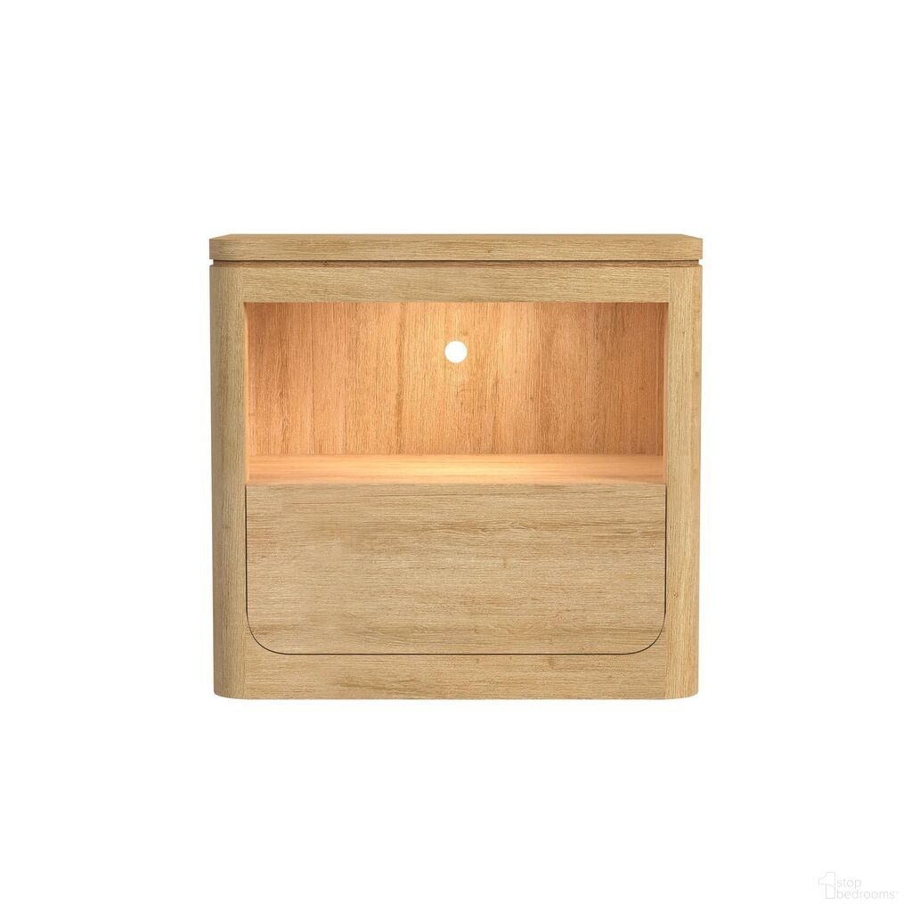 The appearance of Camelot Nightstand with USB and LED In Natural designed by Picket House in the modern / contemporary interior design. This natural piece of furniture was selected by 1StopBedrooms from Camelot Collection to add a touch of cosiness and style into your home. Sku: B-16860-6-NS. Material: Paper.