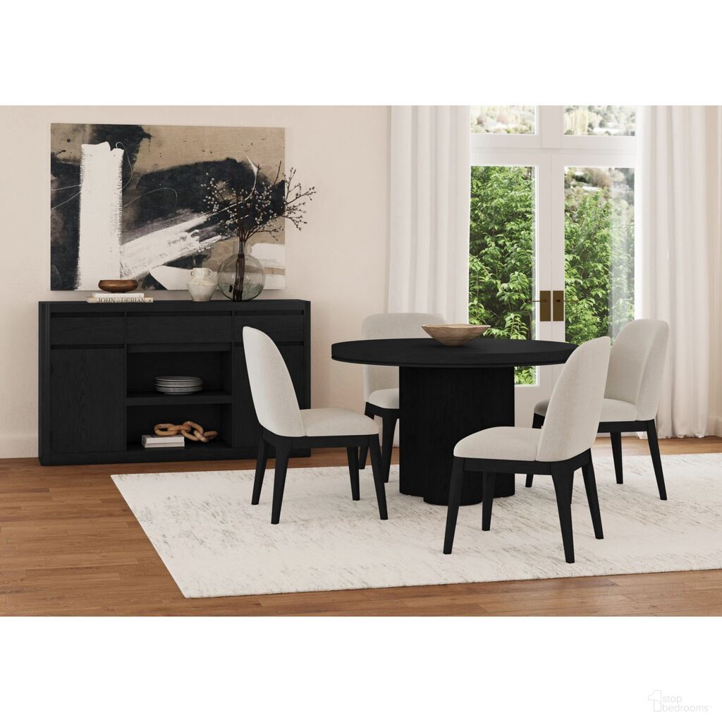 Camelot Round Dining Room Set In Black