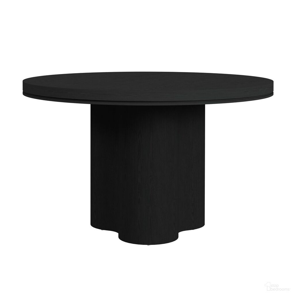 The appearance of Camelot Round Dining Table In Black designed by Picket House in the modern / contemporary interior design. This black piece of furniture was selected by 1StopBedrooms from Camelot Collection to add a touch of cosiness and style into your home. Sku: D-16860-8-RDTT;D-16860-8-RDTB. Table Base Style: Pedestal. Table Top Shape: Round. Material: Paper. Size: 48".