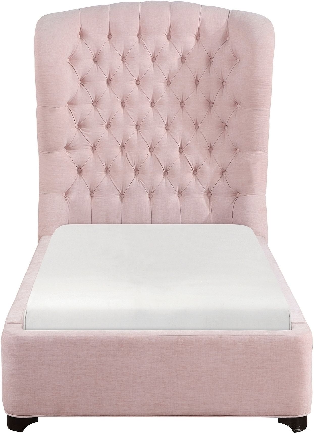 The appearance of Cameo Twin Panel Bed In Pink designed by Homelegance in the glam interior design. This pink piece of furniture  was selected by 1StopBedrooms from Cameo Collection to add a touch of cosiness and style into your home. Sku: 1308PNT-1;1308PNT-3. Bed Type: Panel Bed. Bed Size: Twin. Material: Chenille.