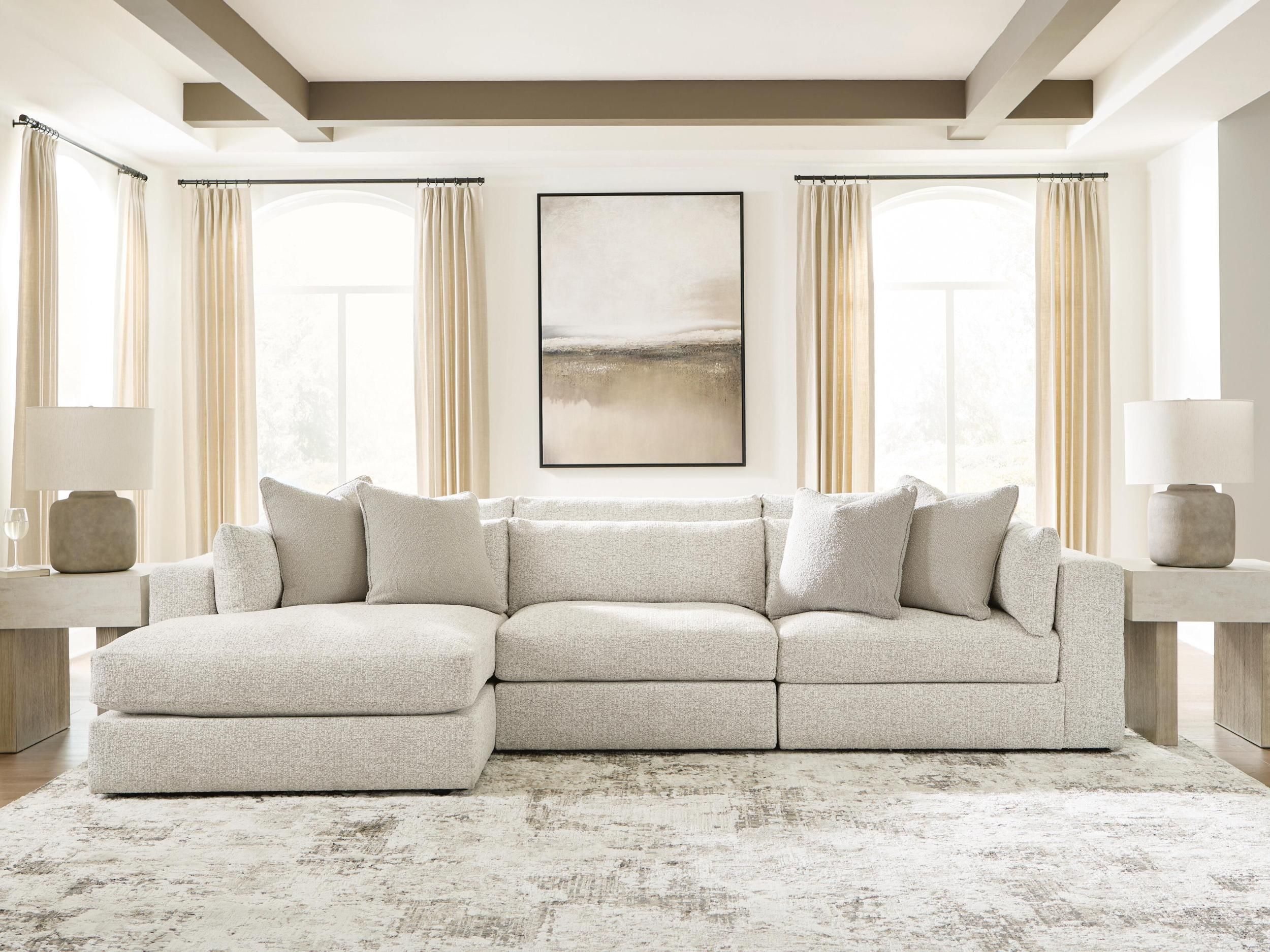 Camfield 3-Piece Sectional with LAF Chaise In Snow