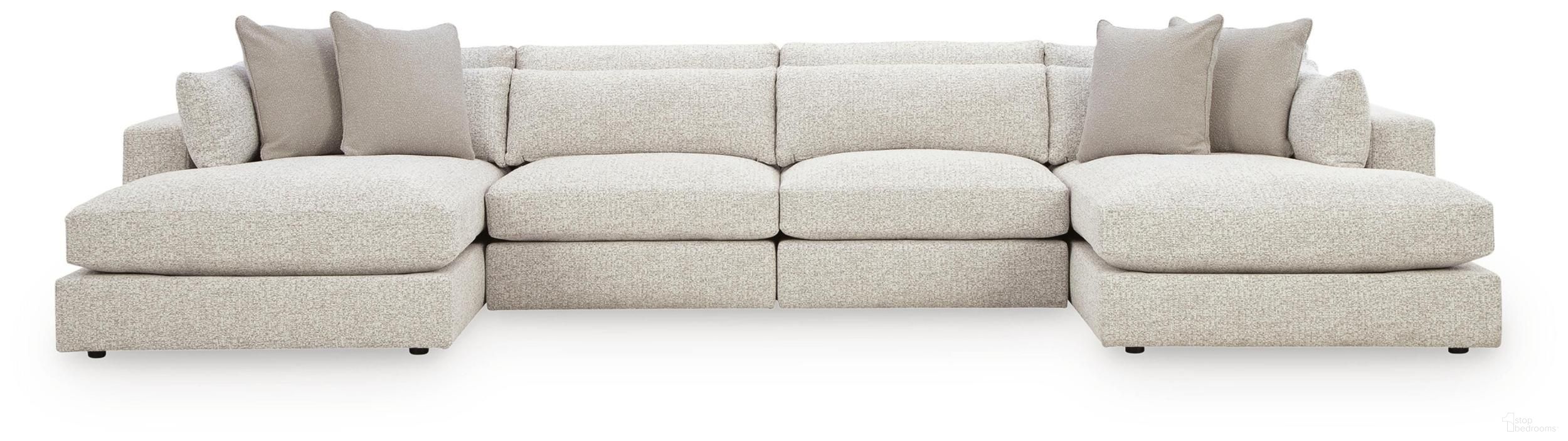 Camfield 4-Piece Double Chaise Sectional In Snow