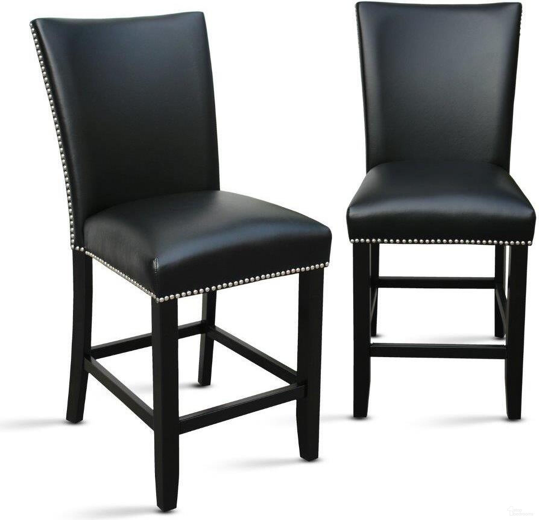 The appearance of Camila Black Counter Chair - Set Of 2 designed by Steve Silver in the transitional interior design. This espresso piece of furniture was selected by 1StopBedrooms from Camila Collection to add a touch of cosiness and style into your home. Sku: CM420CCKN. Material: Wood.