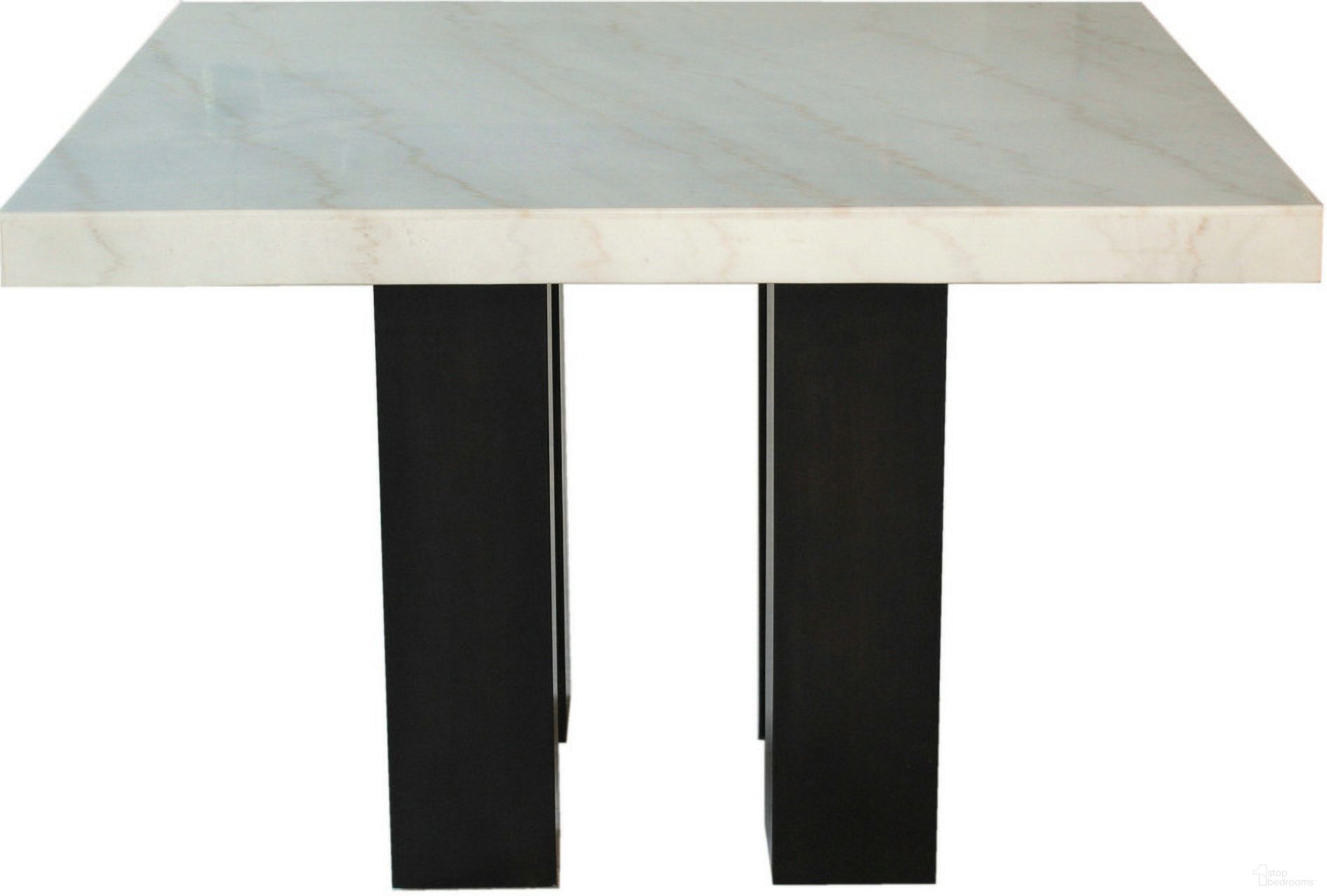 The appearance of Camila Square Counter Height Table In Black designed by Steve Silver in the transitional interior design. This black piece of furniture  was selected by 1StopBedrooms from Camila Collection to add a touch of cosiness and style into your home. Sku: CM540PT;CM540PB. Table Base Style: Legs. Table Top Shape: Square. Material: MDF. Size: 54" x 54".