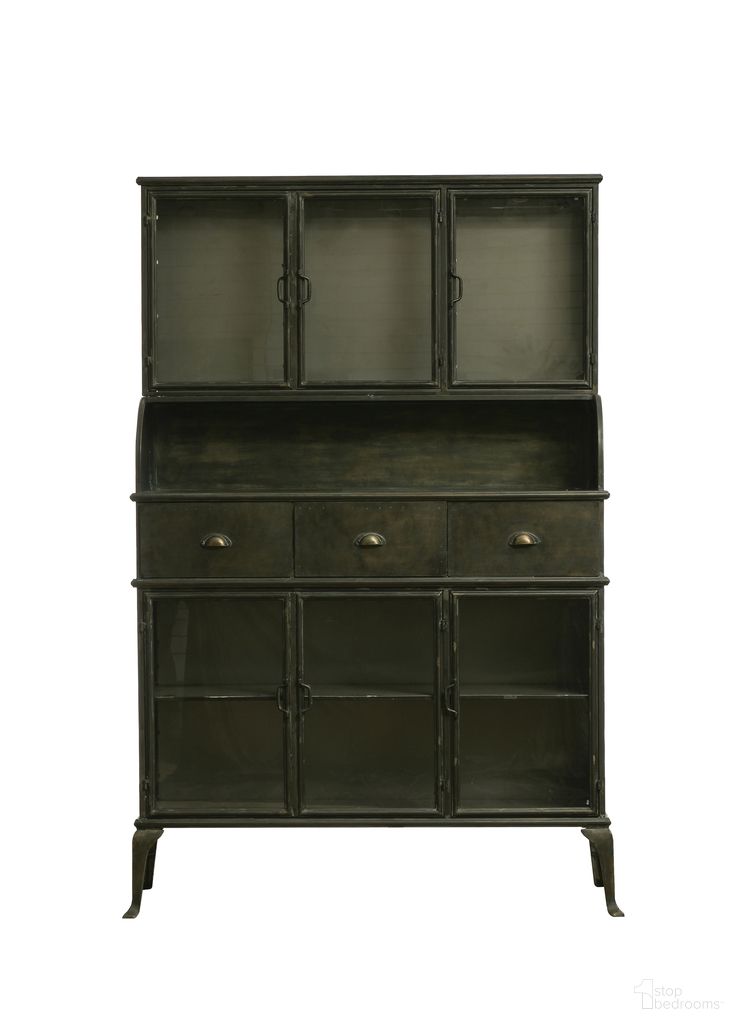 The appearance of Camila Vintage Inspired Metal Baker's Cabinet Glass Doors In Black designed by Rowena Interiors in the rustic / southwestern interior design. This black piece of furniture was selected by 1StopBedrooms from Camila Collection to add a touch of cosiness and style into your home. Sku: DF2820MC. Material: Iron.