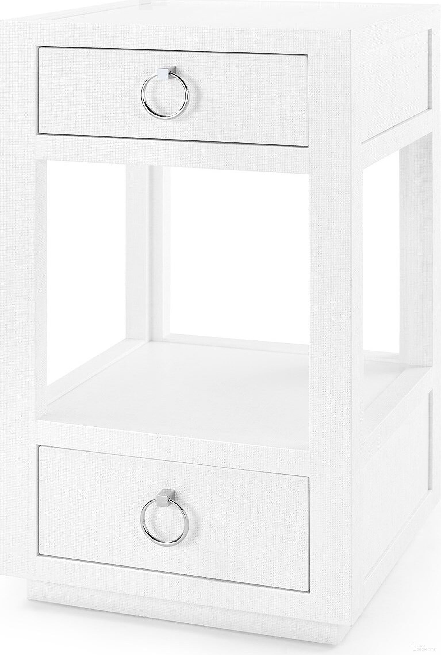 Camilla 2-Drawer Side Table In Chiffon White