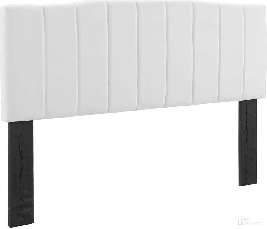 The appearance of Camilla Channel Tufted Performance Velvet Full/Queen Headboard In White designed by Modway in the modern / contemporary interior design. This white piece of furniture  was selected by 1StopBedrooms from Camilla Collection to add a touch of cosiness and style into your home. Sku: MOD-6182-WHI. Bed Size: Full. Material: Plywood.
