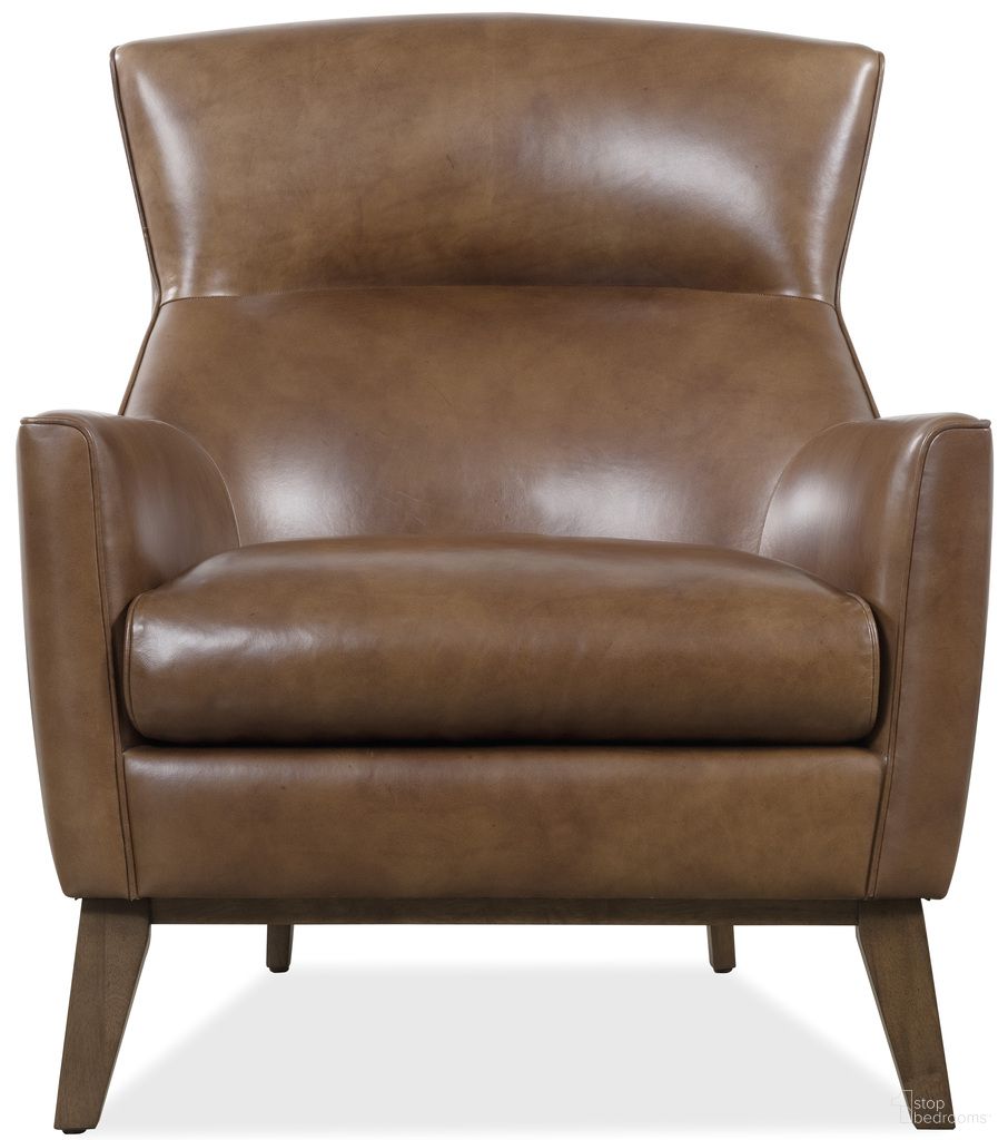 The appearance of Camille Chair In Brown designed by Hooker in the transitional interior design. This brown piece of furniture was selected by 1StopBedrooms from Camille Collection to add a touch of cosiness and style into your home. Sku: CC237-086. Material: Leather.