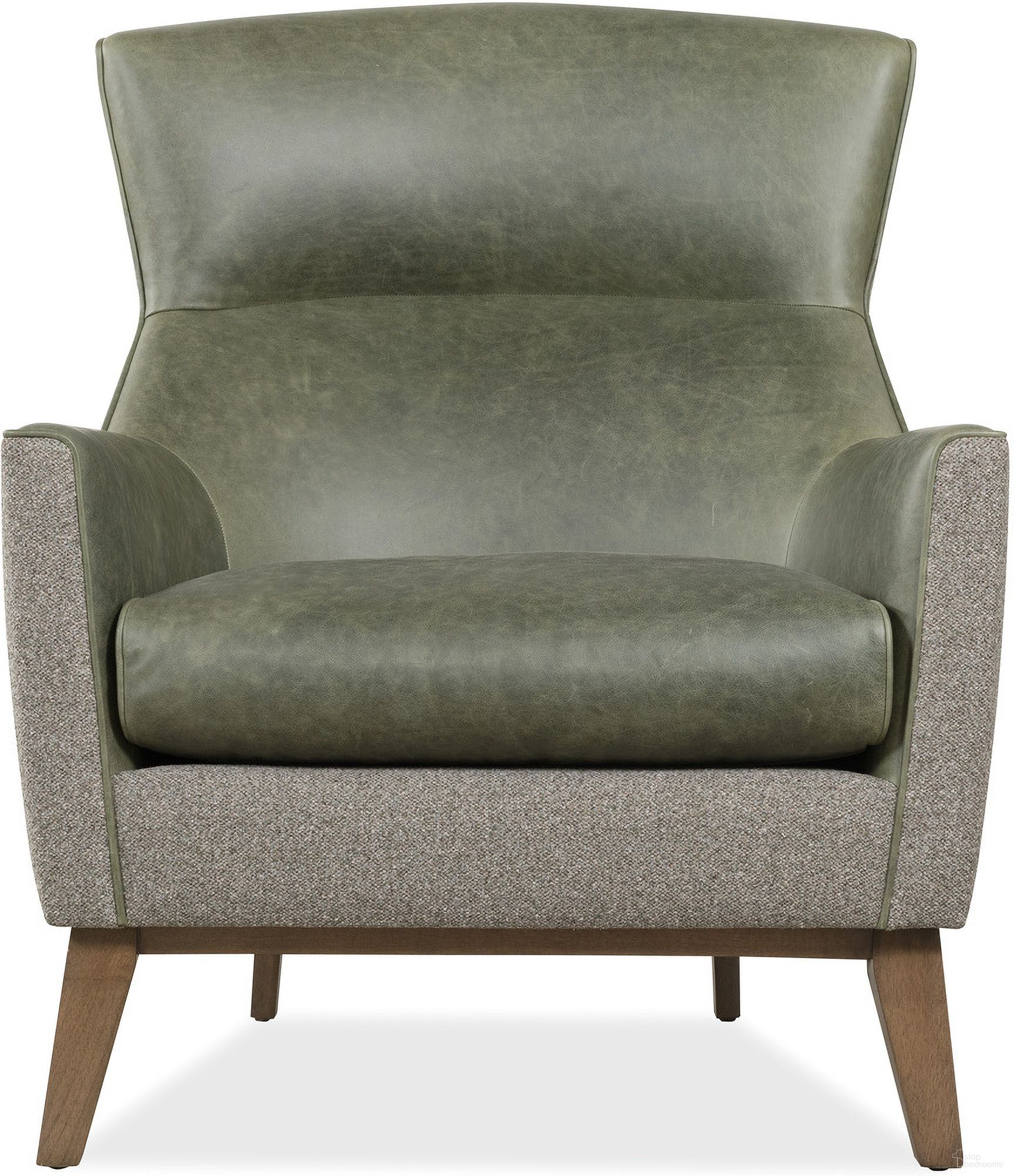 The appearance of Camille Chair In Green designed by Hooker in the transitional interior design. This green piece of furniture was selected by 1StopBedrooms from Camille Collection to add a touch of cosiness and style into your home. Sku: CC237-026. Material: Leather.