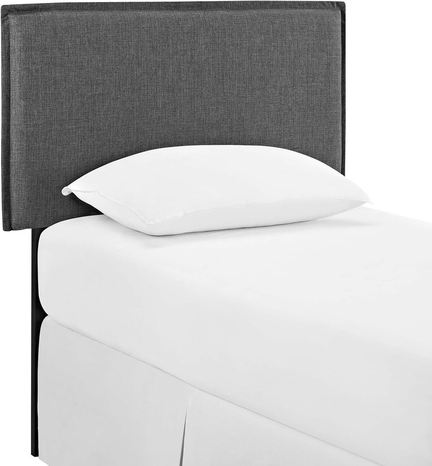 The appearance of Camille Gray Twin Upholstered Fabric Headboard designed by Modway in the modern / contemporary interior design. This gray piece of furniture  was selected by 1StopBedrooms from Camille Collection to add a touch of cosiness and style into your home. Sku: MOD-5405-GRY. Material: Fabric. Bed Size: Twin.