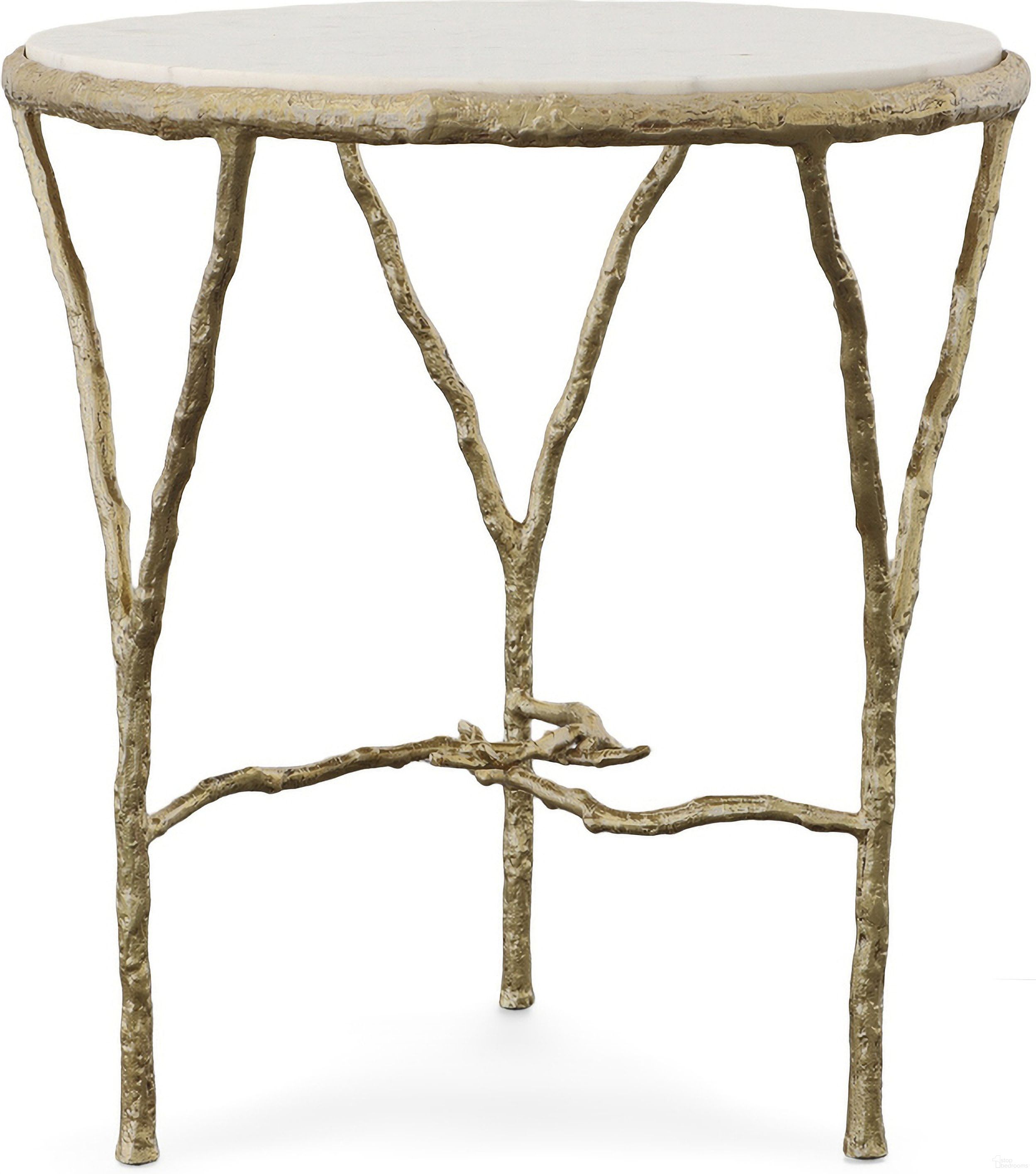 Camille Side Table In White and Grey by Century Furniture 1StopBedrooms