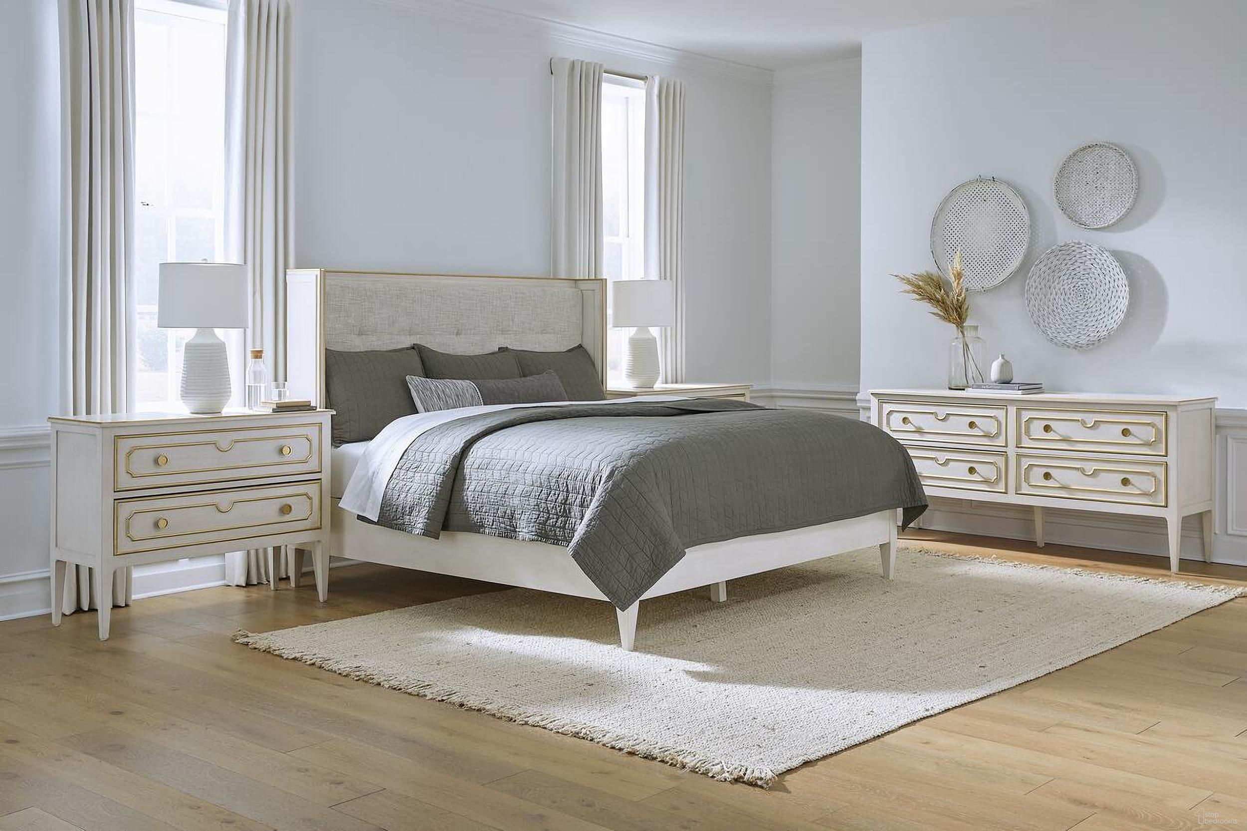 Camille Upholstered Bedroom set In Linen