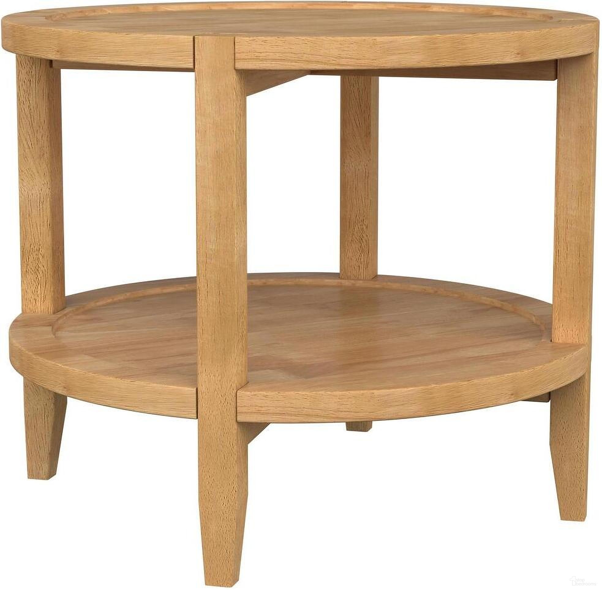 The appearance of Camillo Round Solid Wood Side End Table In Maple Brown designed by Coaster in the transitional interior design. This maple brown piece of furniture  was selected by 1StopBedrooms from Camillo Collection to add a touch of cosiness and style into your home. Sku: 709697. Material: Wood.