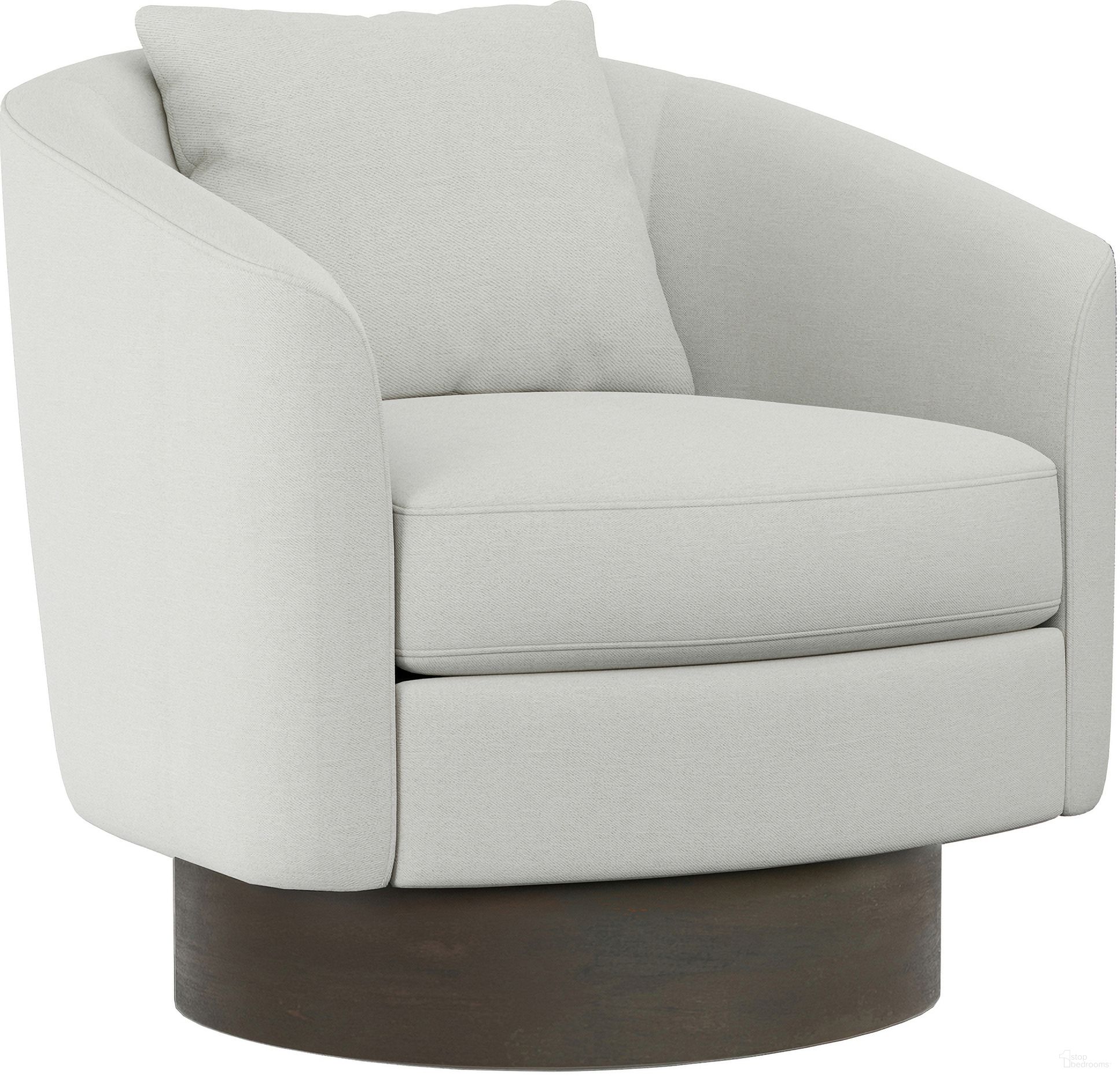The appearance of Camino Fabric Swivel Chair In Bone designed by Bernhardt in the modern / contemporary interior design. This bone solid piece of furniture was selected by 1StopBedrooms from Camino Collection to add a touch of cosiness and style into your home. Sku: N5712S_5555-000. Material: Wood. Upholstery Material: Solid Fabric.