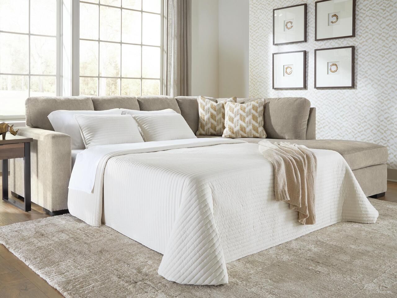Camparia 2-Piece Sleeper Sectional with Chaise In Stone