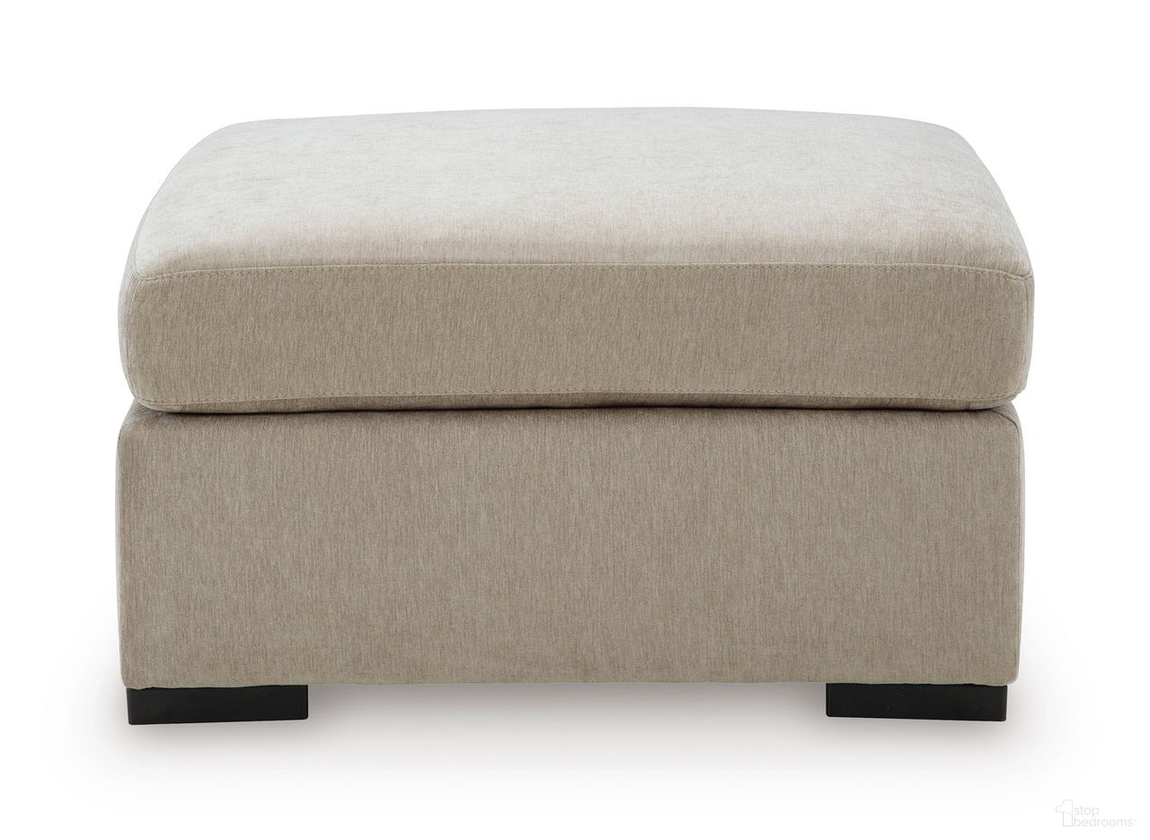 Camparia Oversized Accent Ottoman In Stone