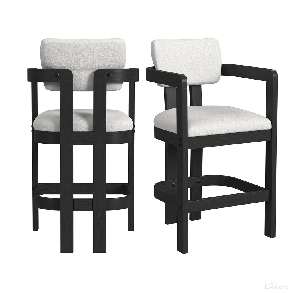 The appearance of Canal Arm Barstool with Fabric Set of 2 In Black and White designed by Picket House in the modern / contemporary interior design. This black/white piece of furniture was selected by 1StopBedrooms from Canal Collection to add a touch of cosiness and style into your home. Sku: D-1710-8-BST3. Material: Polyester.