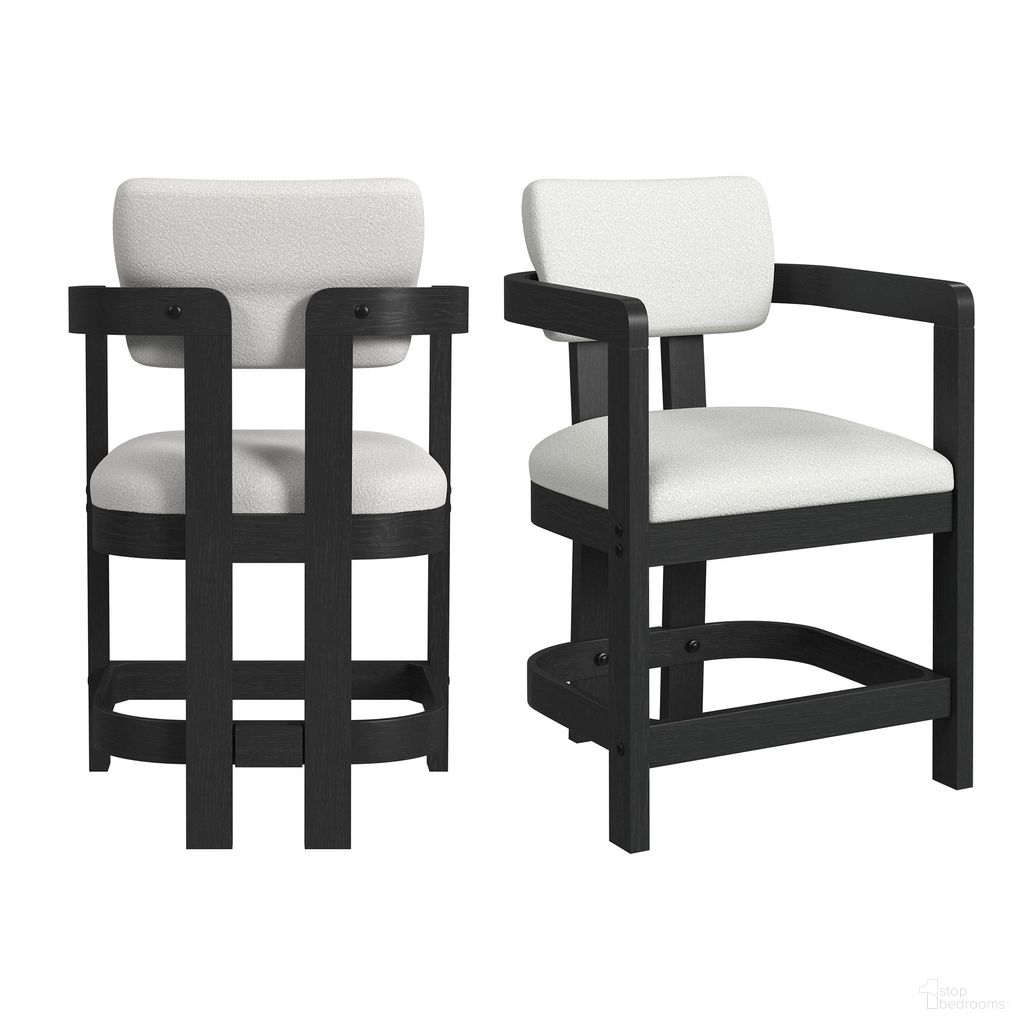 The appearance of Canal Arm Counter Stool with Fabric Set of 2 In Black and White designed by Picket House in the modern / contemporary interior design. This black/white piece of furniture was selected by 1StopBedrooms from Canal Collection to add a touch of cosiness and style into your home. Sku: D-1710-8-CST3. Material: Polyester.