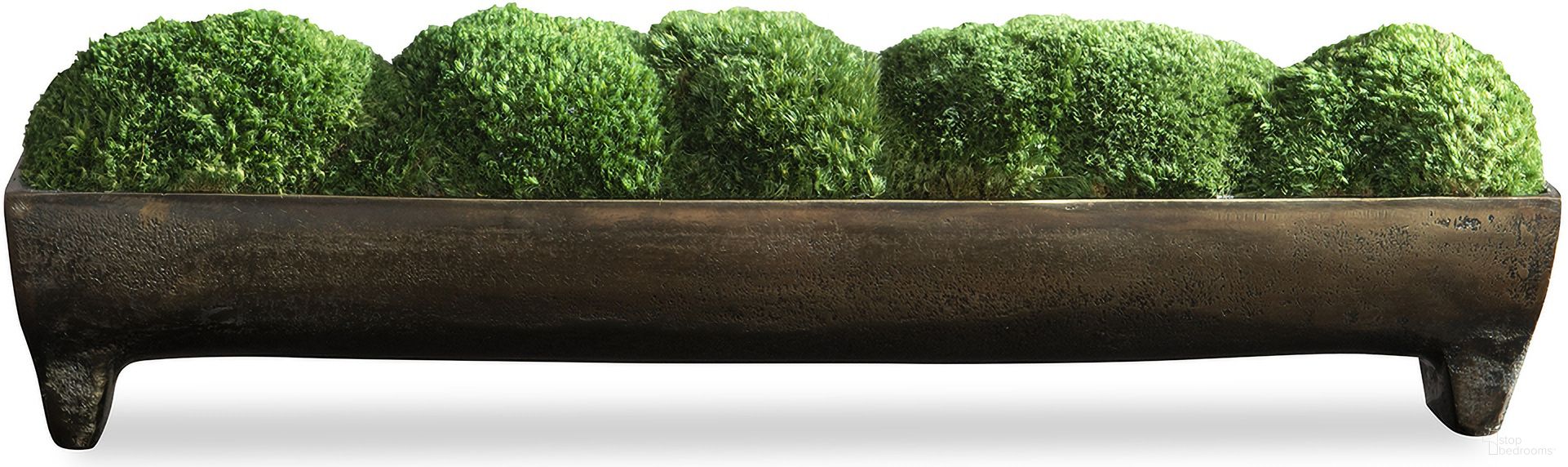 The appearance of Canal Moss Small Centerpiece In Brown designed by Uttermost in the modern / contemporary interior design. This brown piece of furniture was selected by 1StopBedrooms from Canal Collection to add a touch of cosiness and style into your home. Sku: 60203. Material: Aluminum.