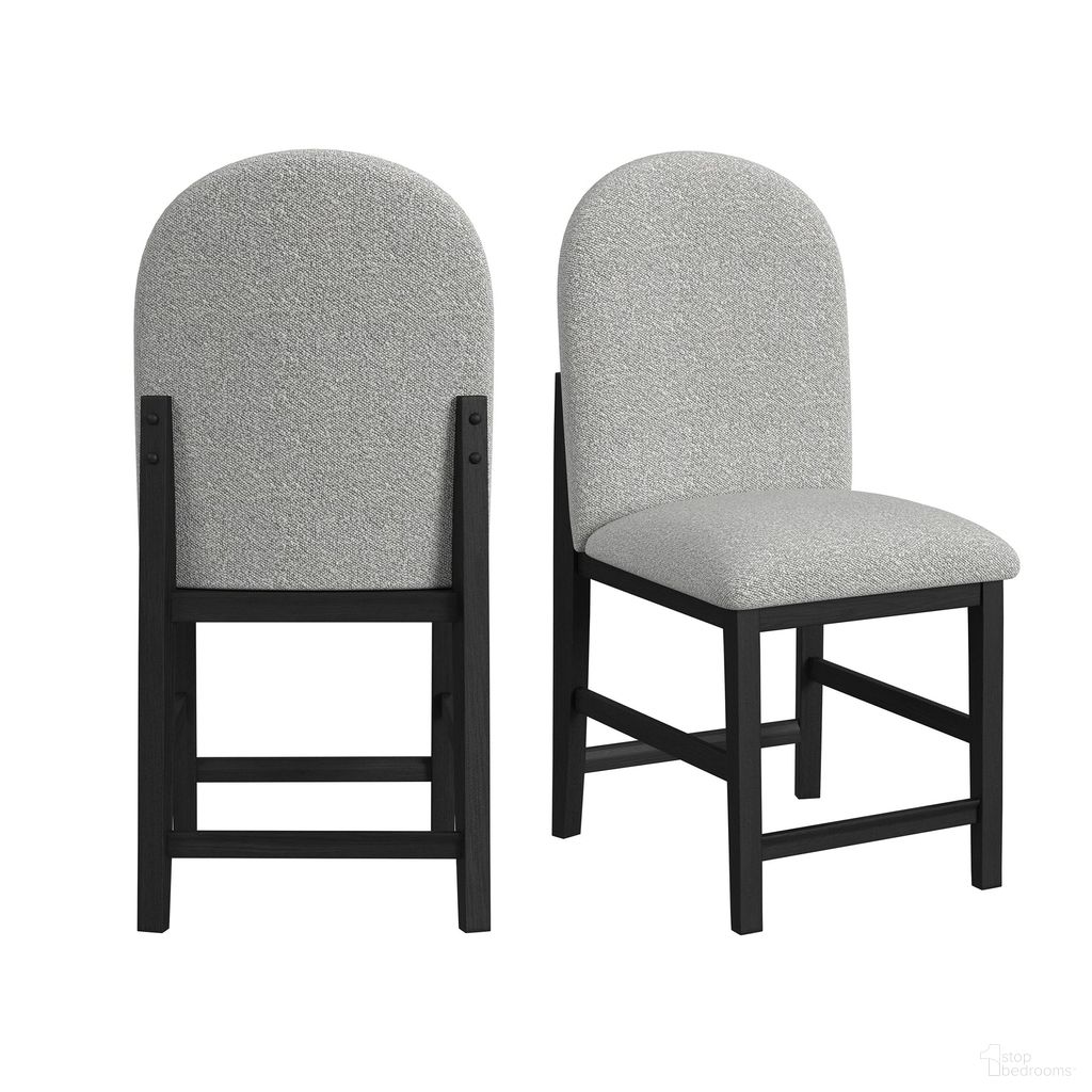 The appearance of Canal Round Back Counter Stool with Fabric Set of 2 In Black and Grey designed by Picket House in the modern / contemporary interior design. This black/grey piece of furniture was selected by 1StopBedrooms from Canal Collection to add a touch of cosiness and style into your home. Sku: D-1710-8-CST2. Material: Polyester.
