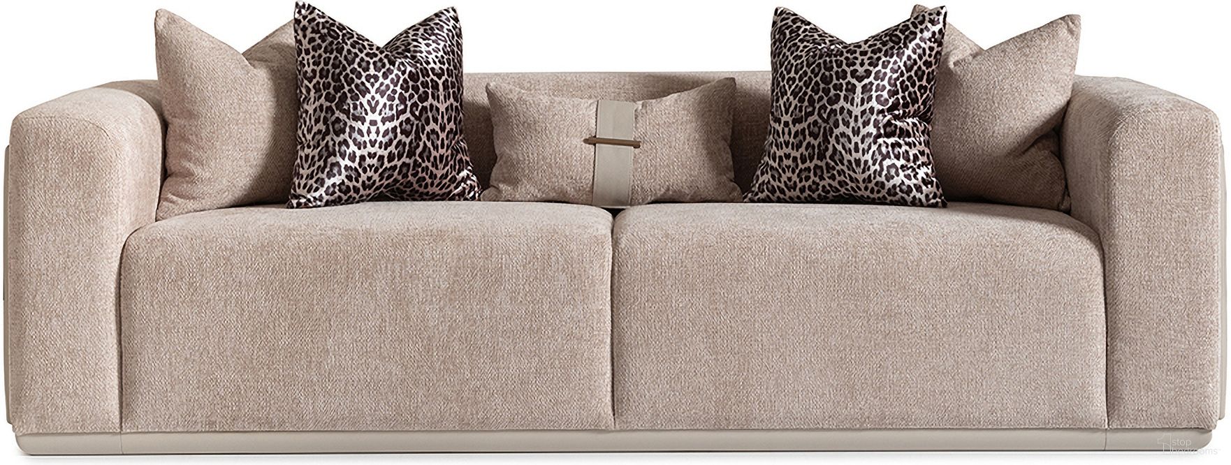 The appearance of Canberra Sofa In Mink designed by Michael Amini in the transitional interior design. This mink piece of furniture was selected by 1StopBedrooms from Canberra Collection to add a touch of cosiness and style into your home. Sku: LFR-CNBA816-MNK-120. Material: Solid Wood.