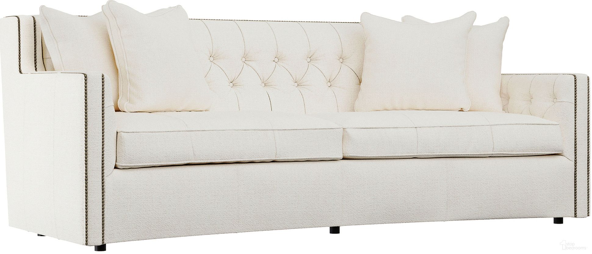 The appearance of Candace Chenille Fabric Sofa In White designed by Bernhardt in the traditional interior design. This white chenille piece of furniture was selected by 1StopBedrooms from Candace Collection to add a touch of cosiness and style into your home. Sku: B7277_5558-000. Material: Wood. Upholstery Material: Chenille.