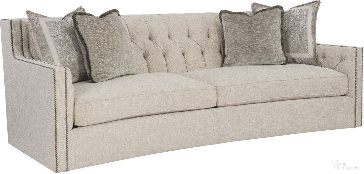 The appearance of Candace Cream Sofa - 96" designed by Bernhardt in the traditional interior design. This cream woven piece of furniture  was selected by 1StopBedrooms from Candace Collection to add a touch of cosiness and style into your home. Sku: B7277C. Material: Wood. Upholstery Material: Woven Fabric.