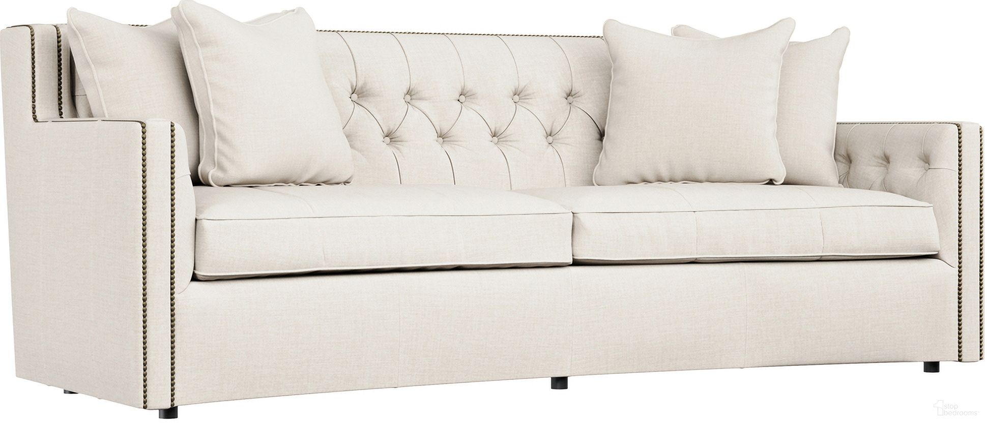 Candace Linen Fabric Sofa In Beige