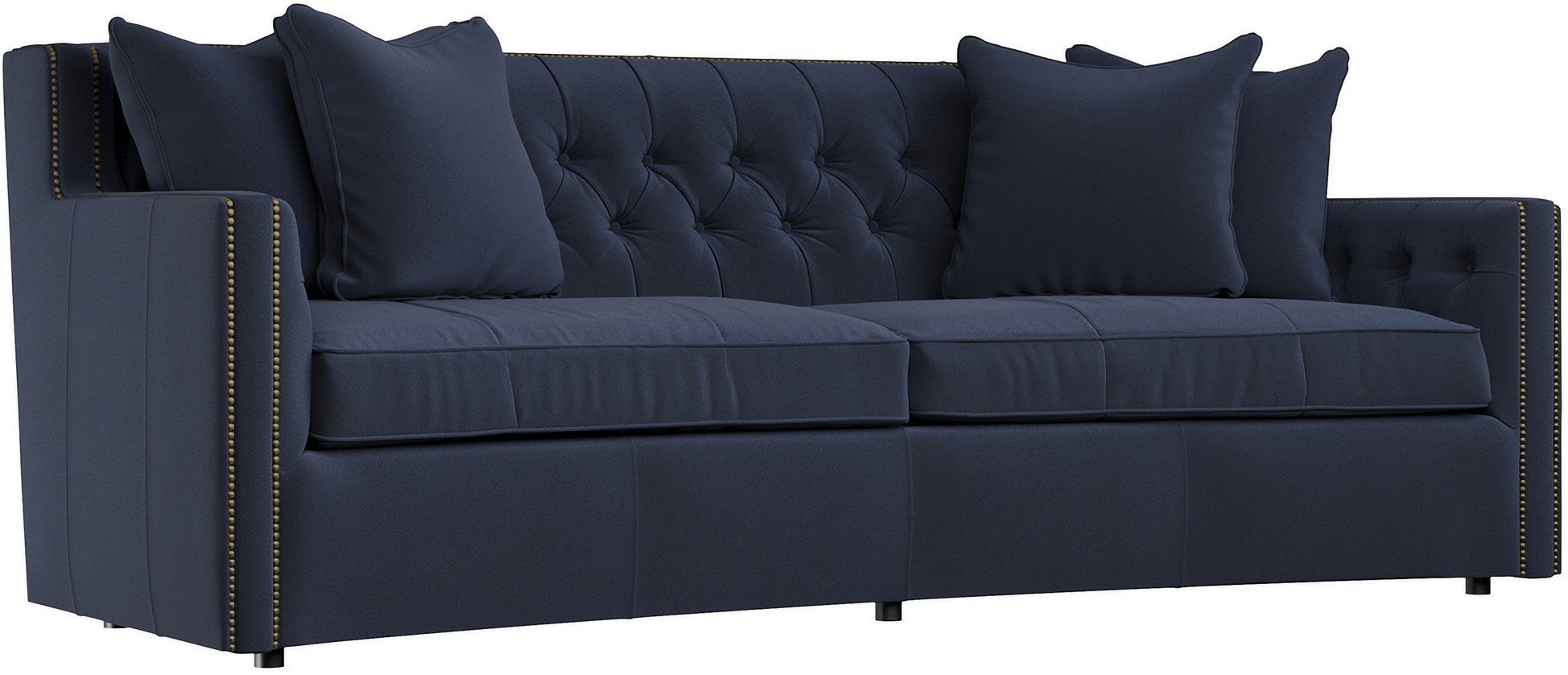 Candace Velvet Fabric Sofa In Blue By Bernhardt 