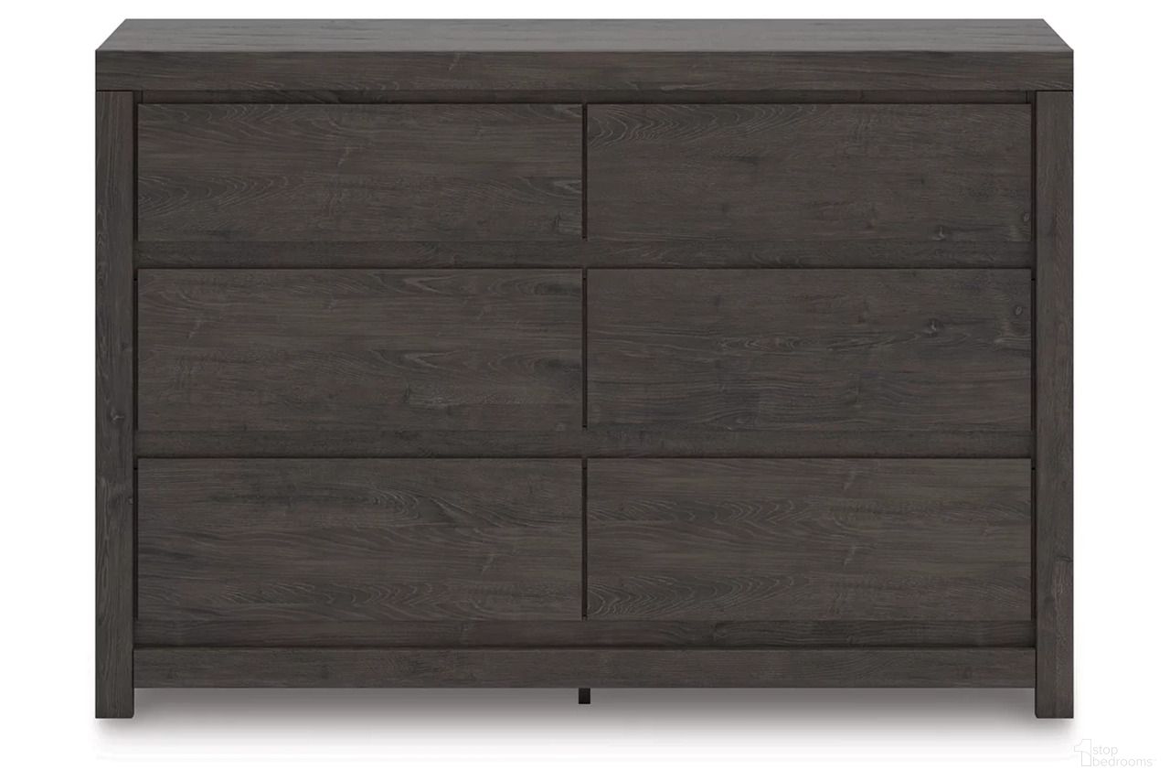 The appearance of Candanew Dresser In Charcoal designed by Signature Design by Ashley in the transitional interior design. This charcoal piece of furniture was selected by 1StopBedrooms from Candanew Collection to add a touch of cosiness and style into your home. Sku: NCB3370-31. Material: Wood.