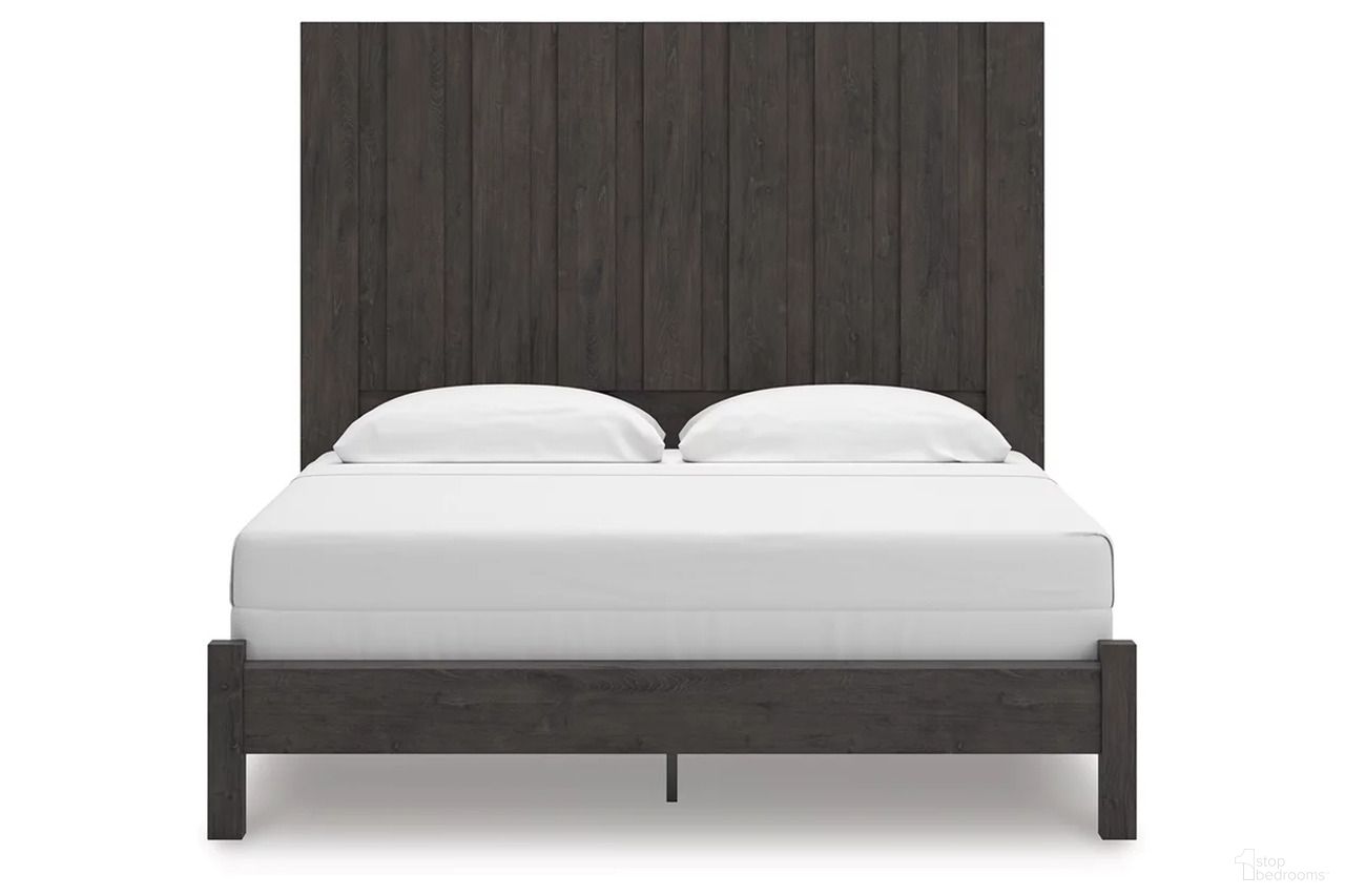 The appearance of Candanew King Panel Bed In Charcoal designed by Signature Design by Ashley in the transitional interior design. This charcoal piece of furniture was selected by 1StopBedrooms from Candanew Collection to add a touch of cosiness and style into your home. Sku: NCB3370-56;NCB3370-58;NCB3370-61. Bed Type: Panel Bed. Material: Wood. Bed Size: King.