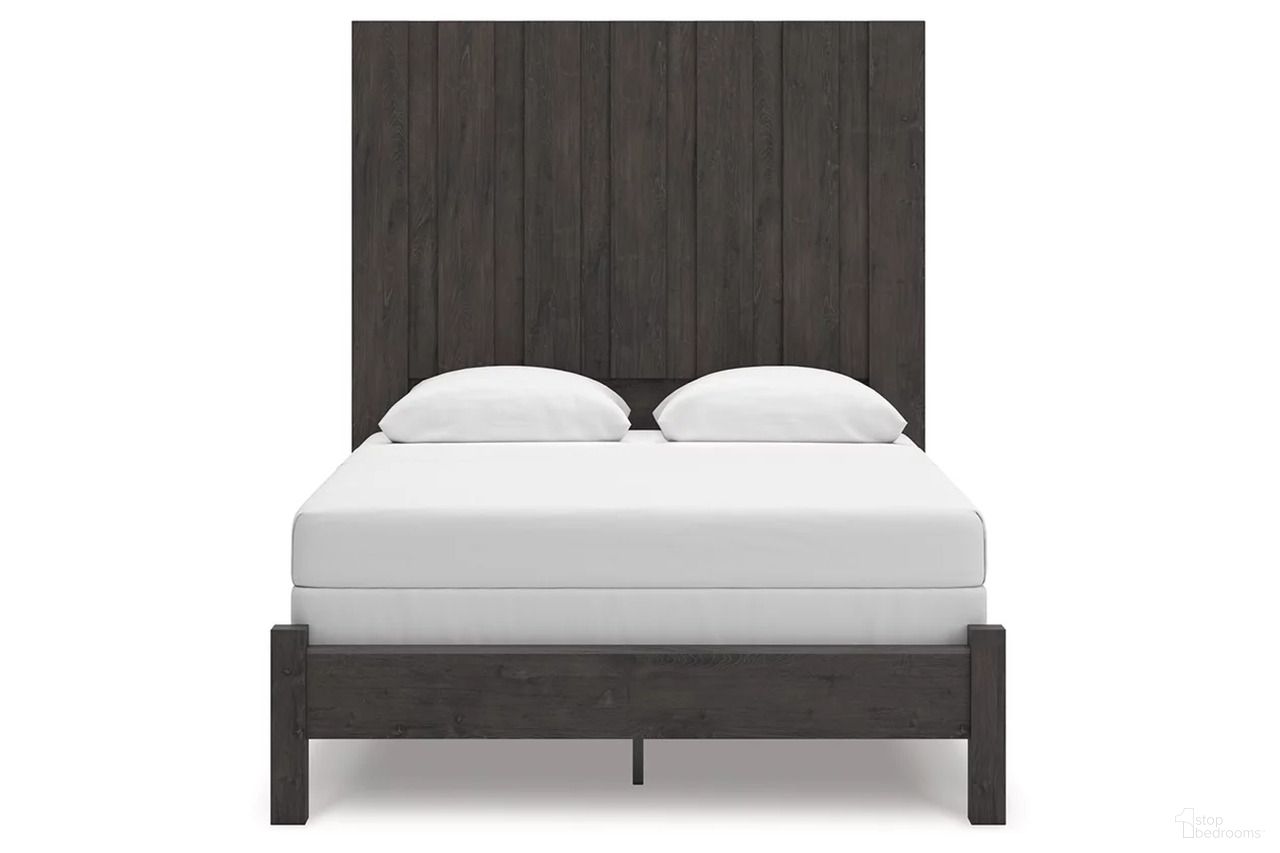 The appearance of Candanew Queen Panel Bed In Charcoal designed by Signature Design by Ashley in the transitional interior design. This charcoal piece of furniture was selected by 1StopBedrooms from Candanew Collection to add a touch of cosiness and style into your home. Sku: NCB3370-54;NCB3370-57;NCB3370-61. Bed Type: Panel Bed. Material: Wood. Bed Size: Queen.