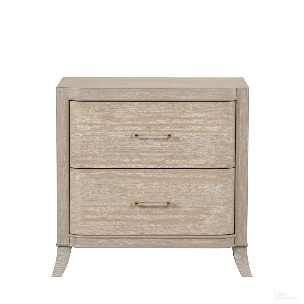 The appearance of Candra Nightstand In Natural Oak designed by Furniture of America in the transitional interior design. This natural oak piece of furniture was selected by 1StopBedrooms from Candra Collection to add a touch of cosiness and style into your home. Sku: FM7424AK-N. Material: Solid Wood.