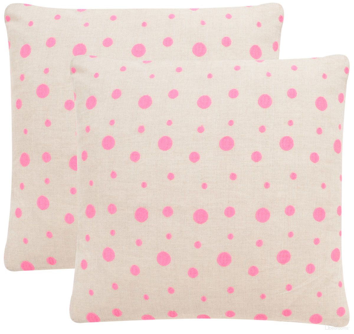 The appearance of Candy Buttons Pillow Set of 2 in Pink Sugar designed by Safavieh in the modern / contemporary interior design. This pink sugar piece of furniture  was selected by 1StopBedrooms from Candy Collection to add a touch of cosiness and style into your home. Sku: DEC311A-2020-SET2. Material: Linen.